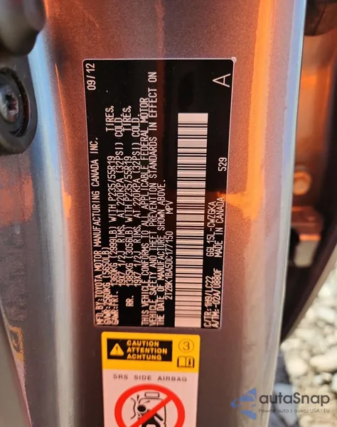 2013 Lexus Rx 350 Base z USA, uszkodzony, nr VIN 2T2BK1BA5DC177150